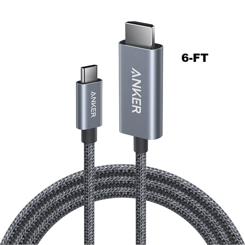 Anker Nano Usb-C to HDMI Cable, 3ft, 4k, Braided - BlackA87E0H11