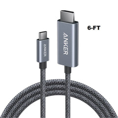 Anker Nano Usb-C to HDMI Cable, 6ft, 4k, Braided - Black A87E0H12