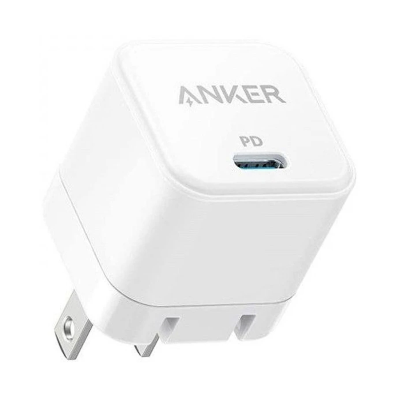 Anker PowerPort III 20W Cube Charger, Usb-C PD Fast Charger, Folable Plug, 2-Pin (US) - White