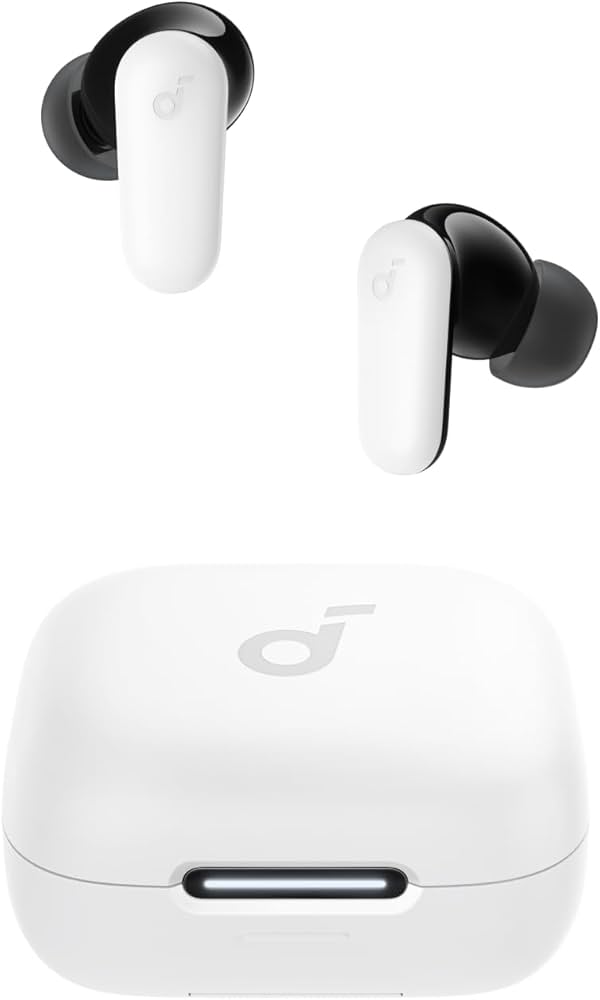 Anker Soundcore R50I NC Noise Cancelling Earbuds, Bluetooth 5.4, Strong 42Db Adaptive Noise Cancelling, Powerful Bass, 45H Playtime, 2-in-1 Case and Phone Stand, Ip54, Fast Charge 10Min = 120 Min - White
