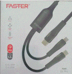 FASTER D6 PRO 65W Type-C to Lightning & Type-C Cable 🔌⚡
