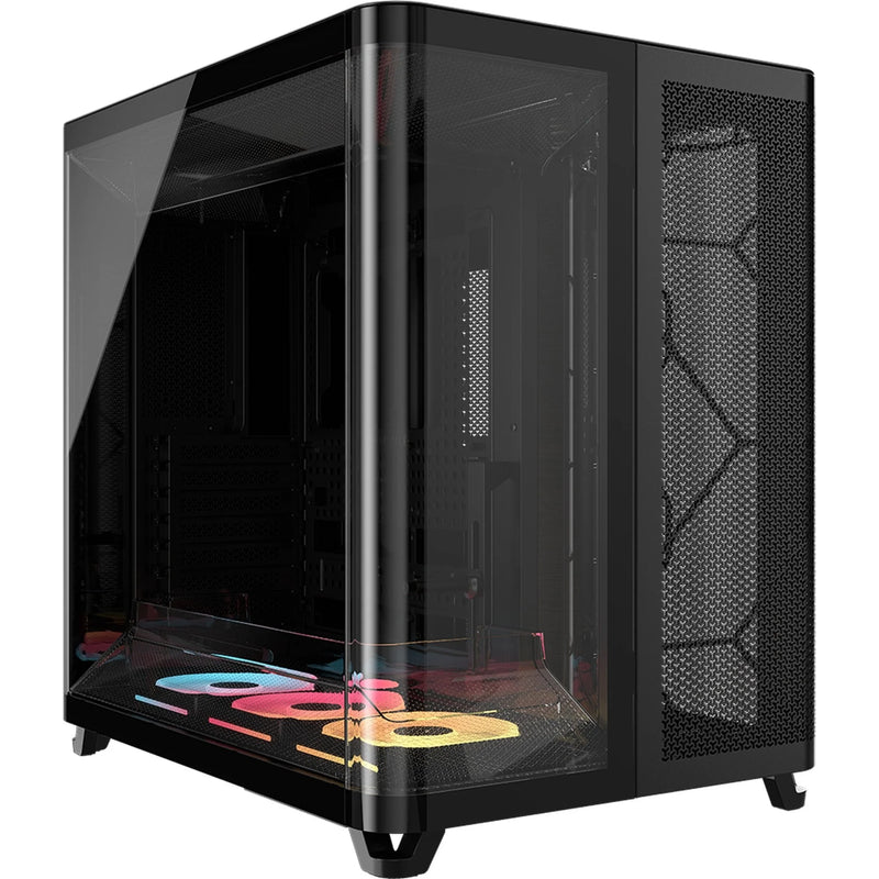 Corsair AIR 5400 LX-R RGB iCUE LINK ARGB Triple Chamber Mid-Tower PC Case – Black