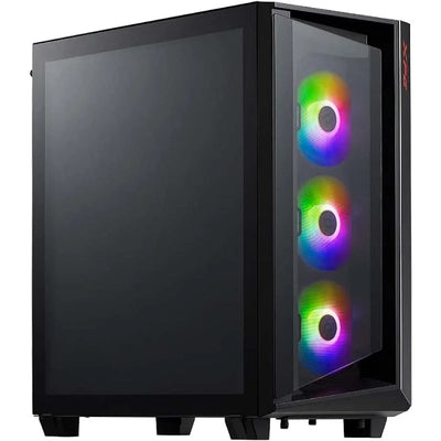 XPG Cruiser Mid Tower with RGB Fans Tempered Glass Panel PC Case – Black