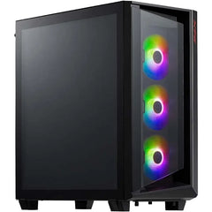 XPG Cruiser Mid Tower with RGB Fans Tempered Glass Panel PC Case – Black