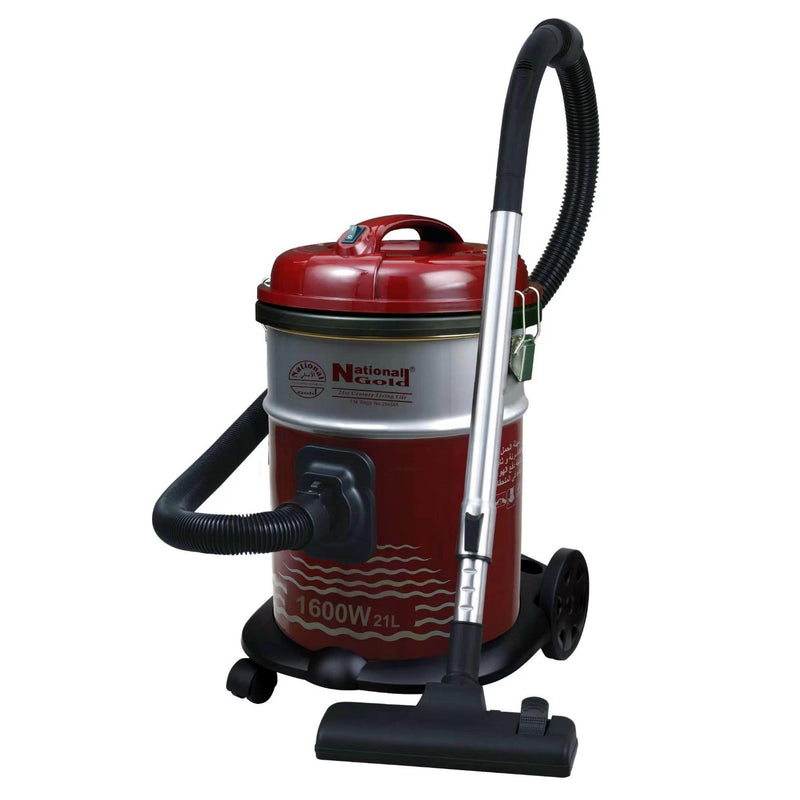 RED COLOUR VACUUM CLEANER DRUM 1600W 21L NATIONAL GOLD