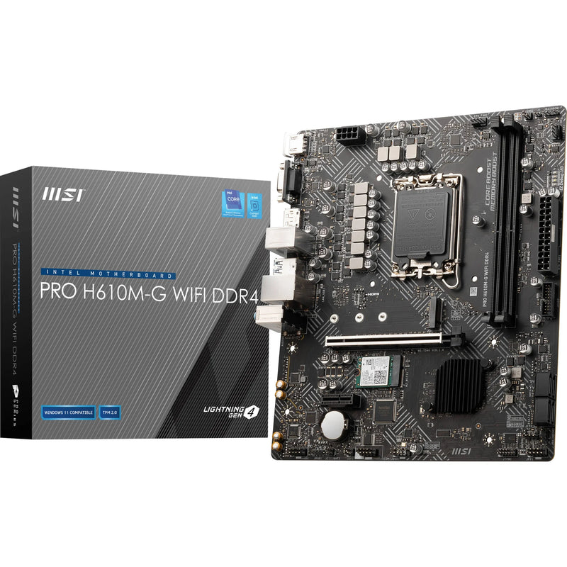 MSI PRO H610M-G WIFI DDR4 LGA 1700 Mini-ATX Motherboard