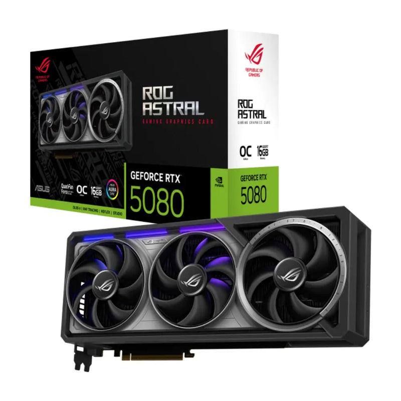 ASUS ROG Astral NVIDIA GeForce RTX 5080 16GB GDDR7 PCI Express 5.0 Graphics Card – Black