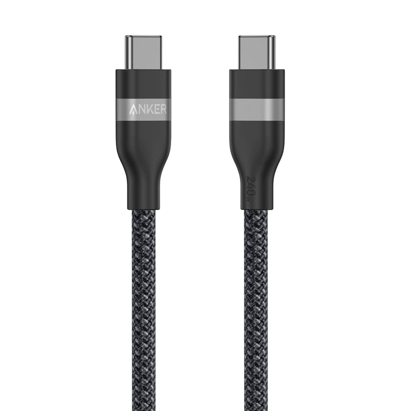 Anker USB-C to USB-C Cable (3 ft, 240W, Upcycled Braided) – Black