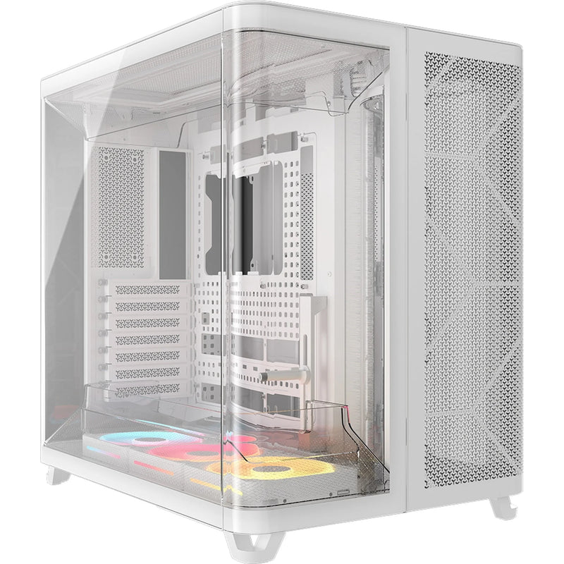 Corsair AIR 5400 LX-R RGB iCUE LINK Triple Chamber Mid-Tower PC Case – White