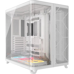 Corsair AIR 5400 LX-R RGB iCUE LINK Triple Chamber Mid-Tower PC Case – White