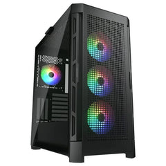 Cougar Duoface Pro RGB E-ATX Mid Tower PC Case, Tempered Glass, Two Distinctive Front Panels: Mesh & RGB, Up to 360mm Radiator Support – Black