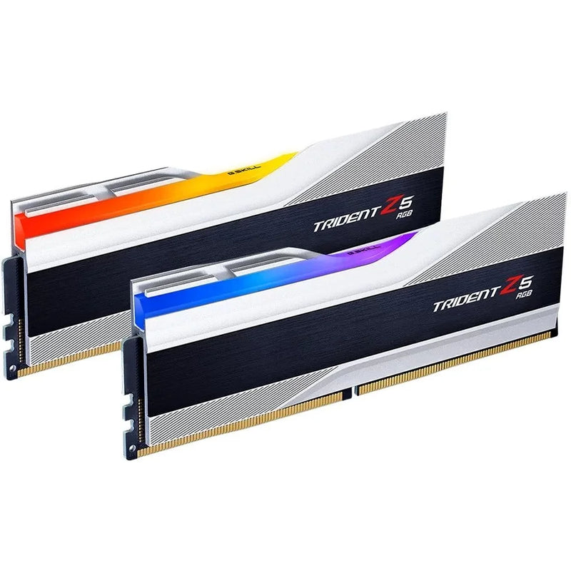 G.SKILL Trident Z5 RGB Series (Intel XMP 3.0) DDR5 RAM 32GB (2x16GB) 6000MT/s CL30 Desktop Memory – Metallic Silver