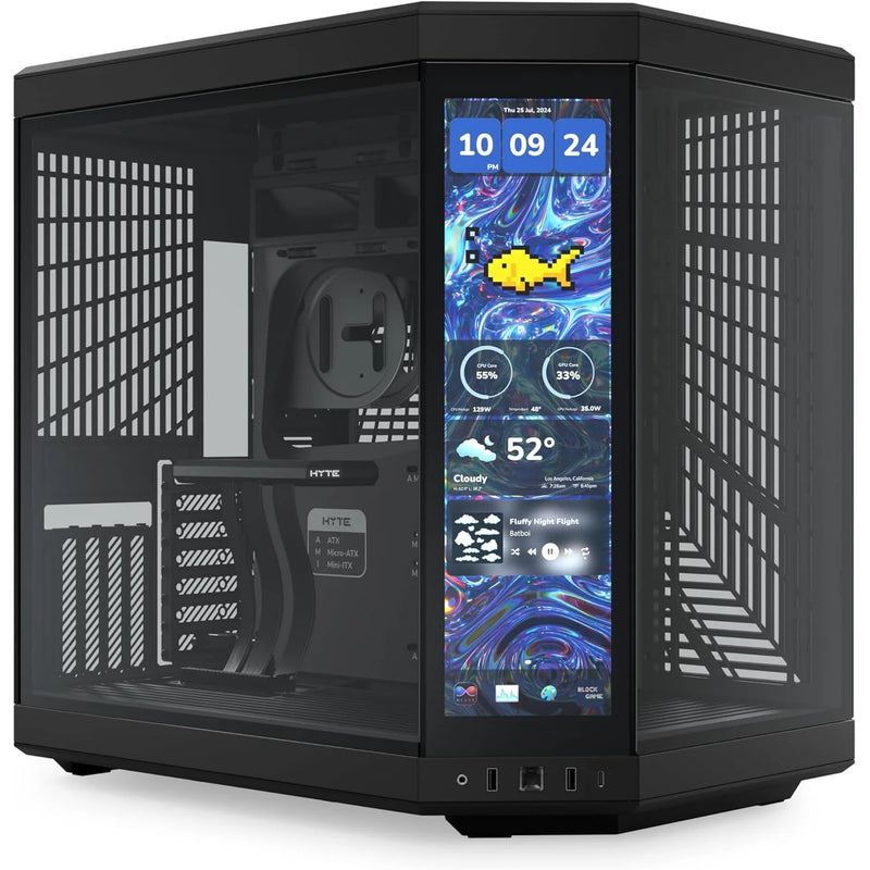 HYTE Y70 Touch Infinite Dual Chamber ATX Mid Tower Modern Aesthetic Case – Pitch Black