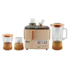 NATIONAL GOLD JUICER BLENDER 4 IN 1 500W 1.25L GLASS JAR GLASS MINCER AND MILL