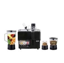 NATIONAL GOLD JUICER BLENDER 4 IN 1 500W 1.25L GLASS JAR GLASS MINCER AND MILL BLACK COLOR