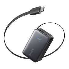 Anker Nano Power Bank 10,000mAh 45W – Built-In Retractable USB-C Cable – Black