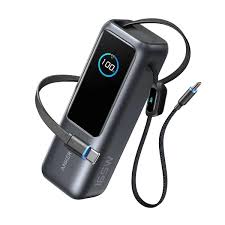 Anker Power Bank 25,000mAh 165W – Built-In & Retractable Cables – Black