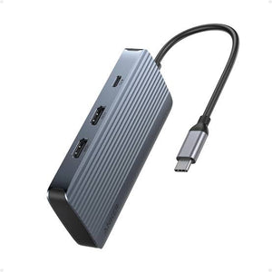 Anker Usb-C Hub (7-In-1, Dual Display), Single Display Can Reach 4k@ 30Hz, Dual Display Can Reach, 1080p@60Hz, 4k HD Resolution, 10Gbps Data Transfer, Elegant Metallic Finish