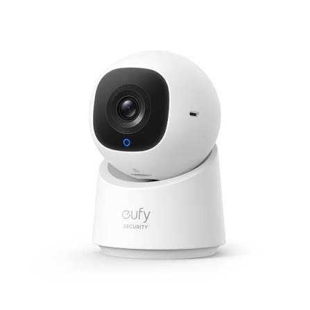 Eufy Security Indoor Camera C220 – 2K Clarity, 360° Pan & Tilt, AI Motion Detection, Auto Tracking & Night Vision – White