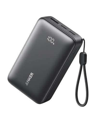 Anker Zolo Power Bank (10K, 30w), 10,000mAh, 1× Usb-C + 2× Usb-A, 30w Usb-C Fast Charging, 18w Multi-Device Output - Black
